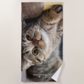 Niedliches Cat Personalisiert Beach Handtuch (Vorderseite)