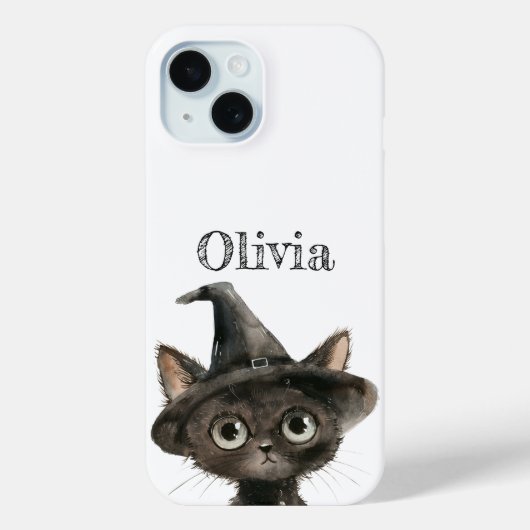 Niedliches Cat Personalisiert Halloween Phone Case (Rückseite)