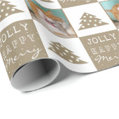 Niedliches Cat Pet Typografy Foto Geschenkpapier (Rolleneckpunkt)