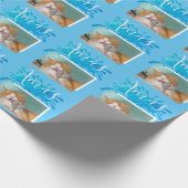 Niedliches Cat Pet Typografy Foto Geschenkpapier (Ecke)