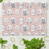 Niedliches Cat-Portrait-Muster Geschirrtuch (Gefaltet)