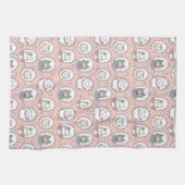 Niedliches Cat-Portrait-Muster Geschirrtuch (Horizontal)