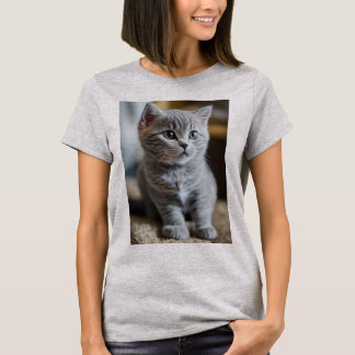 Niedliches Cat Printed Girl-Hemd, Katzenliebhaber T-Shirt