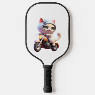 NIEDLICHES CAT-Reiten auf einem klassischen Motorr Pickleball Schläger