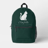 Niedliches Cat Script Monogram benutzerdefiniert Bedruckter Rucksack (Vorderseite)