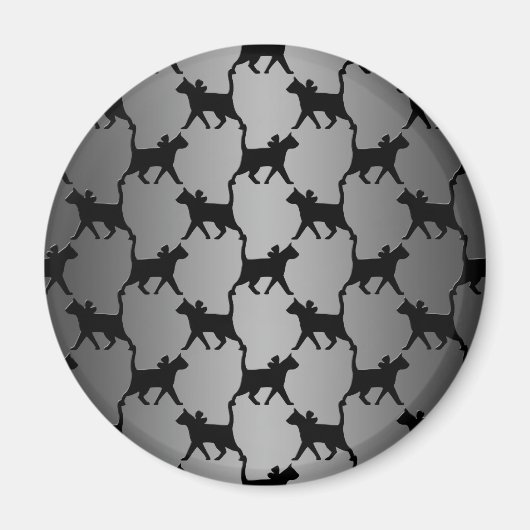 Niedliches Cat Silhouette Muster Magnet (Vorne)