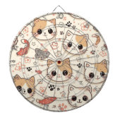 Niedliches Cat simple pet kitta Pattern Party Dartscheibe (vorne)