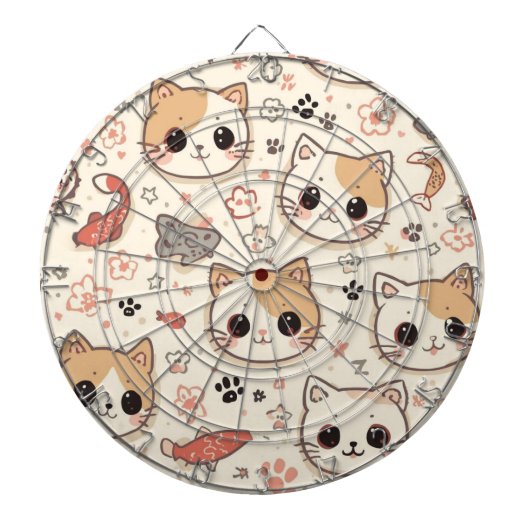 Niedliches Cat simple pet kitta Pattern Party Dartscheibe (vorne)