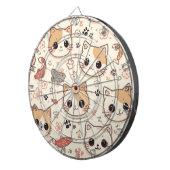 Niedliches Cat simple pet kitta Pattern Party Dartscheibe (Vorderseite rechts)