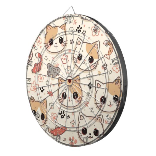 Niedliches Cat simple pet kitta Pattern Party Dartscheibe (Vorderseite rechts)