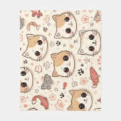 Niedliches Cat simple pet kitta Pattern Party Fleecedecke (Vorderseite)