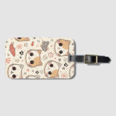Niedliches Cat simple pet kitta Pattern Party Gepäckanhänger (Vorderseite (Horizontal))