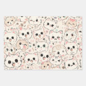 Niedliches Cat simple pet kitta Pattern Party Geschenkpapier Set (Vorderseite 3)