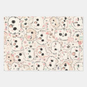 Niedliches Cat simple pet kitta Pattern Party Geschenkpapier Set (Vorderseite 2)