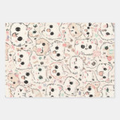 Niedliches Cat simple pet kitta Pattern Party Geschenkpapier Set (Vorderseite)
