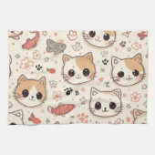 Niedliches Cat simple pet kitta Pattern Party Geschirrtuch (Horizontal)