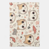 Niedliches Cat simple pet kitta Pattern Party Geschirrtuch (Vertikal)