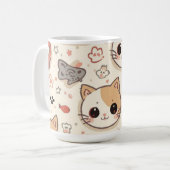 Niedliches Cat simple pet kitta Pattern Party Kaffeetasse (Vorderseite Links)