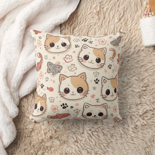 Niedliches Cat simple pet kitta Pattern Party Kissen (Decke)