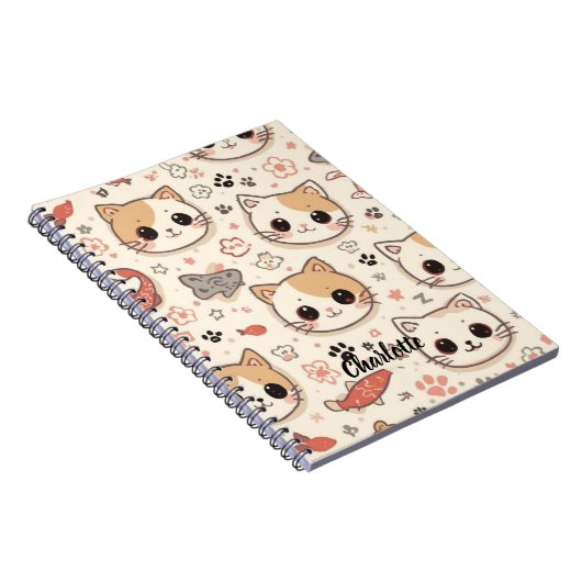 Niedliches Cat simple pet kitta Pattern Party Notizblock (Rechte Seite)