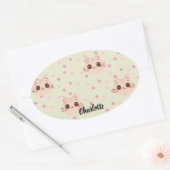 Niedliches Cat simple pet kitta Pattern Party Ovaler Aufkleber (Umschlag)