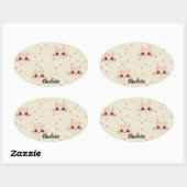 Niedliches Cat simple pet kitta Pattern Party Ovaler Aufkleber (Blatt)