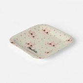 Niedliches Cat simple pet kitta Pattern Party Pappteller (Gewinkelt)