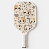 Niedliches Cat simple pet kitta Pattern Party Pickleball Schläger (Rückseite)
