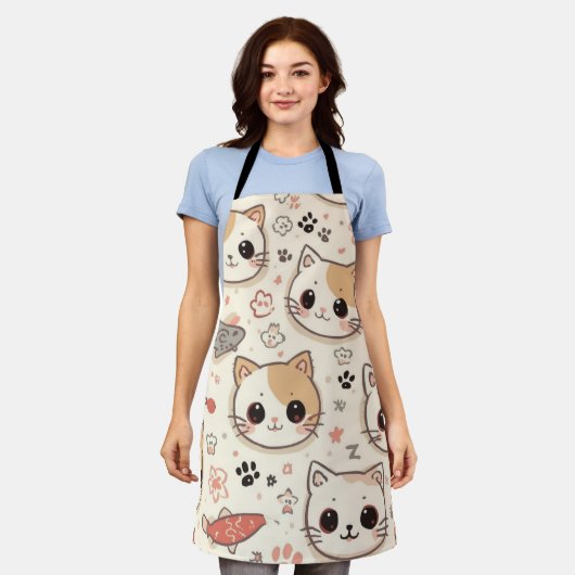 Niedliches Cat simple pet kitta Pattern Party Schürze (Getragen)