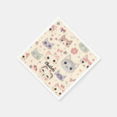 Niedliches Cat simple pet kitta Pattern Party Serviette (Ecke)