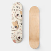 Niedliches Cat simple pet kitta Pattern Party Skateboard (Vorderseite)