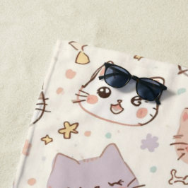 Niedliches Cat simple pet kitta Pattern Party Strandtuch
