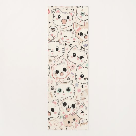 Niedliches Cat simple pet kitta Pattern Party Yogamatte (Vorderseite)