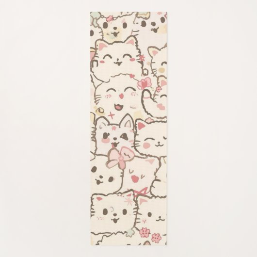 Niedliches Cat simple pet kitta Pattern Party Yogamatte (Vorderseite)