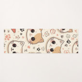 Niedliches Cat simple pet kitta Pattern Party Yogamatte (Vorderseite (Horizontal))