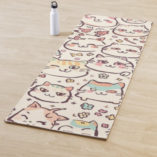 Niedliches Cat simple pet kitta Pattern Party Yogamatte (Beispiel)
