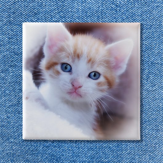 Niedliches Cat Square Foto Button