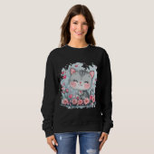Niedliches Cat Sweatshirt - Adorable floral Kitty (Vorne ganz)