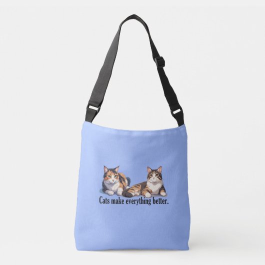 Niedliches Cat Theme Cross Body Tasche (Vorderseite)