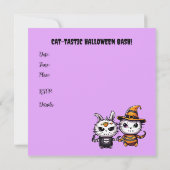 Niedliches Cat Themed Halloween-Party Einladung (Rückseite)
