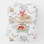 Niedliches Cat Themed MeowChristmas Pattern Geschenkpapier Set (Beispiel)