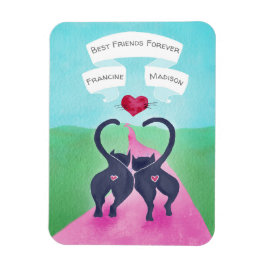 Niedliches Cat-Themed Personalisiert Friend Valent Magnet