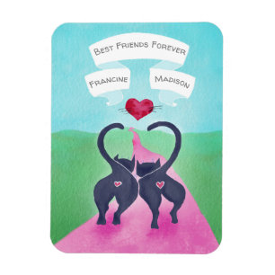 Niedliches Cat-Themed Personalisiert Friend Valent Magnet
