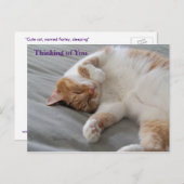 Niedliches Cat Thinking von Ihnen Postkarte (Vorne/Hinten)
