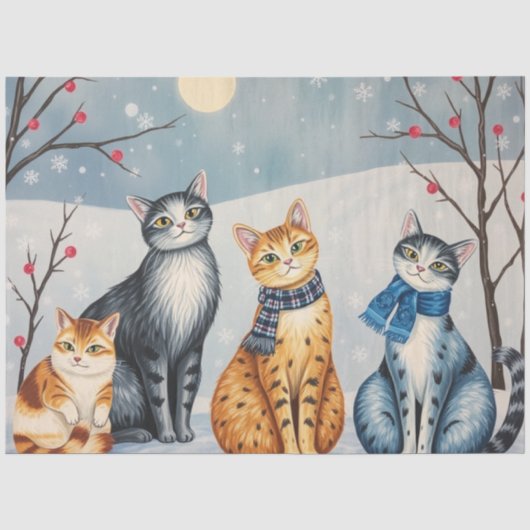 Niedliches Cat Tissue Paper Seidenpapier (Vorderseite)