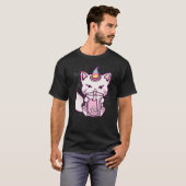 Niedliches Cat Unicorn Trinkblasen Tee (Vorne ganz)