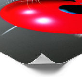 Niedliches Cat Valentine's Day Heart Blac Brille K Poster (Ecke)