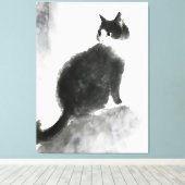 Niedliches Cat Wall Art Leinwand Art Deco (Insitu (Holzboden))