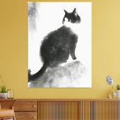 Niedliches Cat Wall Art Leinwand Art Deco (Insitu (Wohnzimmer))