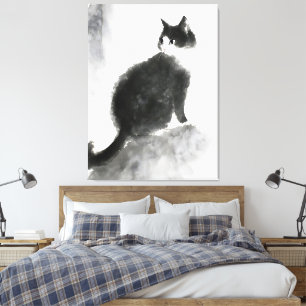 Niedliches Cat Wall Art Leinwand Art Deco